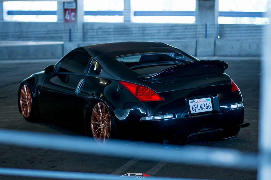 ACE 19" Driven D716 Custom Copper Plated Nissan 350z Bagged Aftermarket Wheels