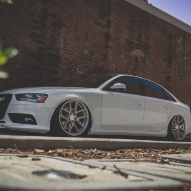 ACE Flowform 20" AFF02 V002 Brushed Clear Audi A4 Sedan Bagged Aftermarket Wheels