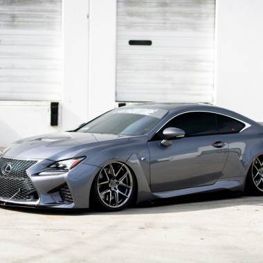 ACE Flowform Alloy AFF02 Black Chrome 20" Inch Aftermarket Wheels on Bagged Lexus RCF