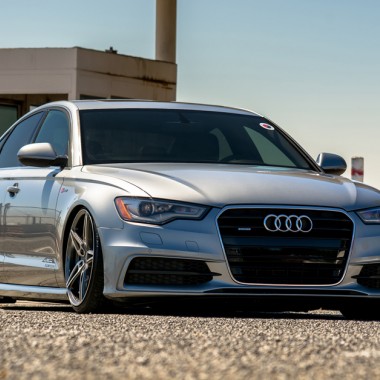 ACE Flowform 20" AFF01 V001 Mica Gray Brushed Face Audi A6 Sedan Bagged Aftermarket Wheels