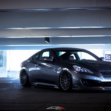 ACE 20" Devotion D718 Titanium Hyundai Genesis Coupe Bagged Aftermarket Wheels