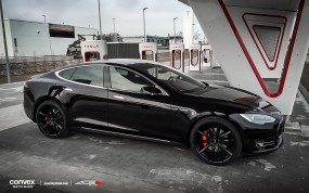 20" wheel Matte Black Convex D704 Tesla Model S avail.Black/Silver/Titanium/Hyper Silver Machined Face