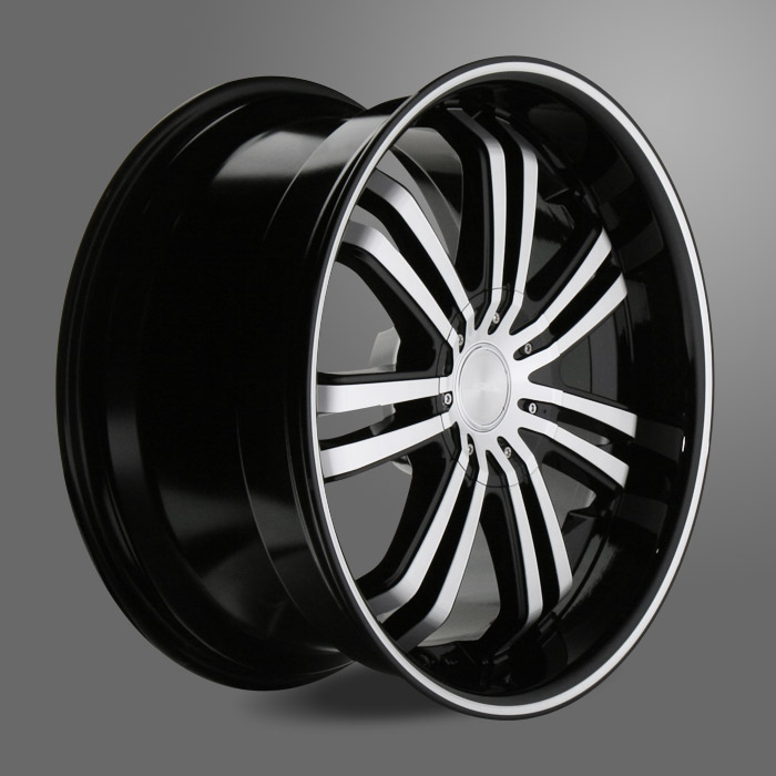Devine C892 Black with Black Lip/Machined Stripe wheels & rims