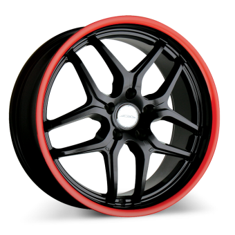 VERTEX D659 Black with Red Lip wheels & rims