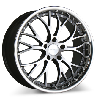 WEBB D682 Black Machined Face w/Stainless Steel Lip wheels & rims